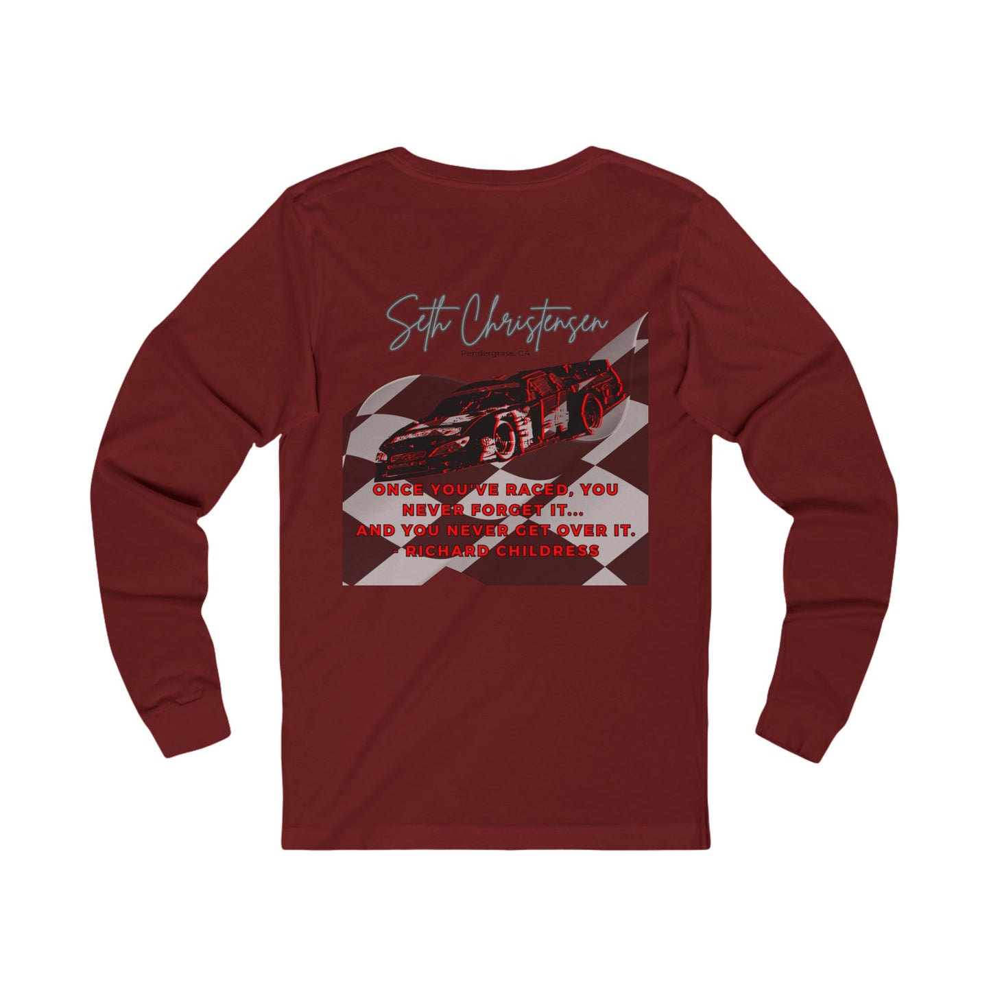 #RedLogo (Left) Motorsport Long Sleeve Tee - Racing Quote Shirt | Unisex Jersey Tee
