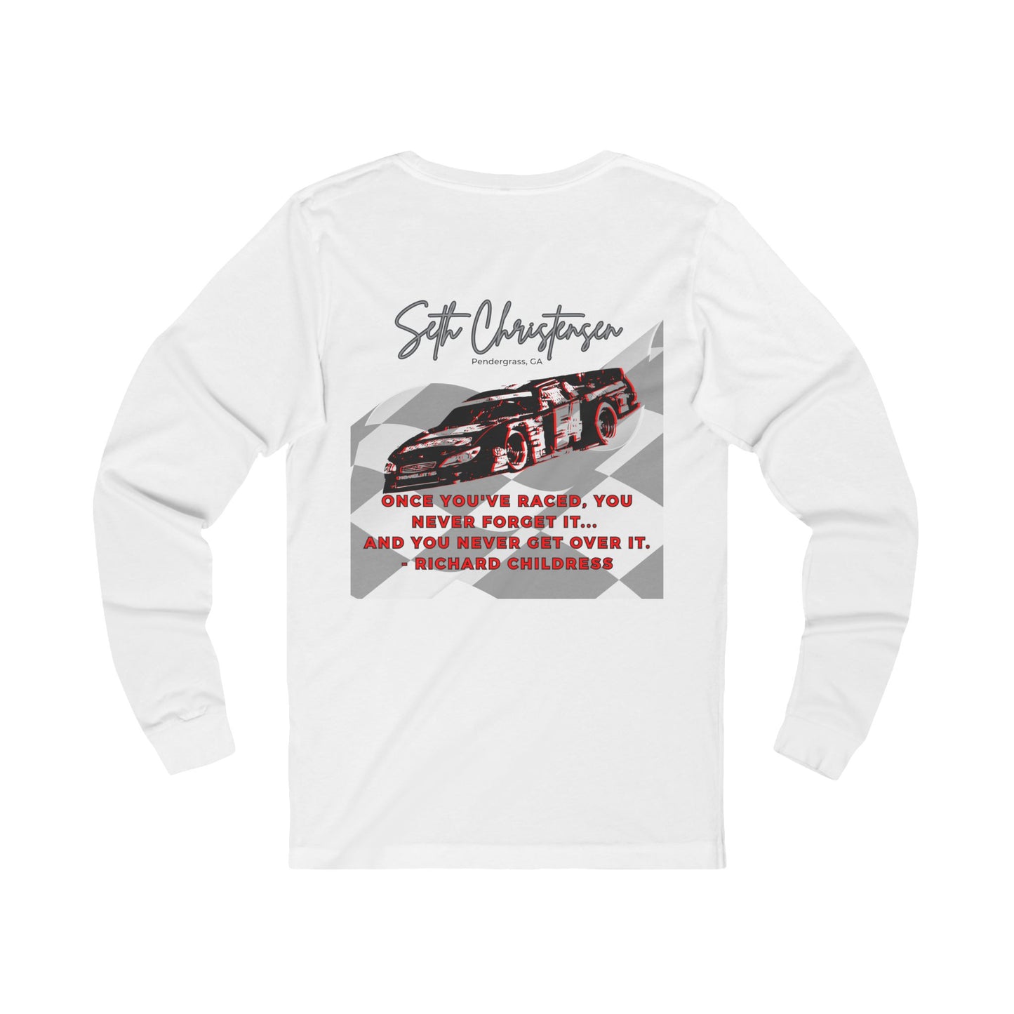 #RedLogo (Left) Motorsport Long Sleeve Tee - Racing Quote Shirt | Unisex Jersey Tee