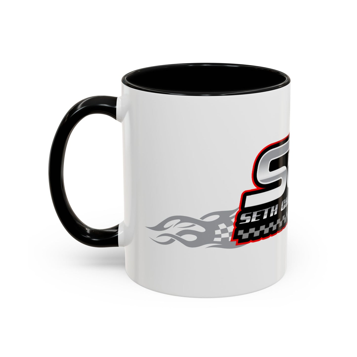 SCR RedLogo Racing Enthusiast Coffee Mug - Perfect Gift for Drivers & Fans, 11oz, Customizable Mug for Race Lovers, Color Handle Accent