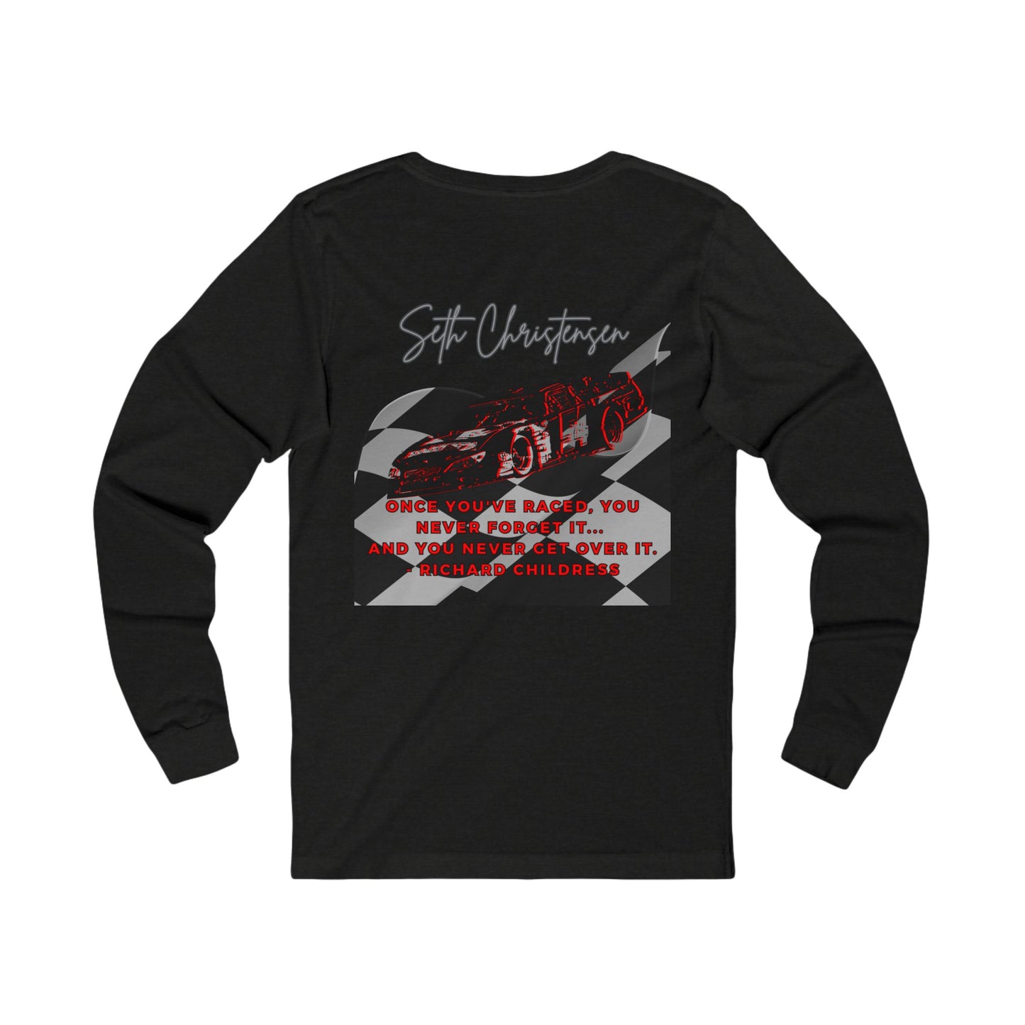 #RedLogo (Left) Motorsport Long Sleeve Tee - Racing Quote Shirt | Unisex Jersey Tee