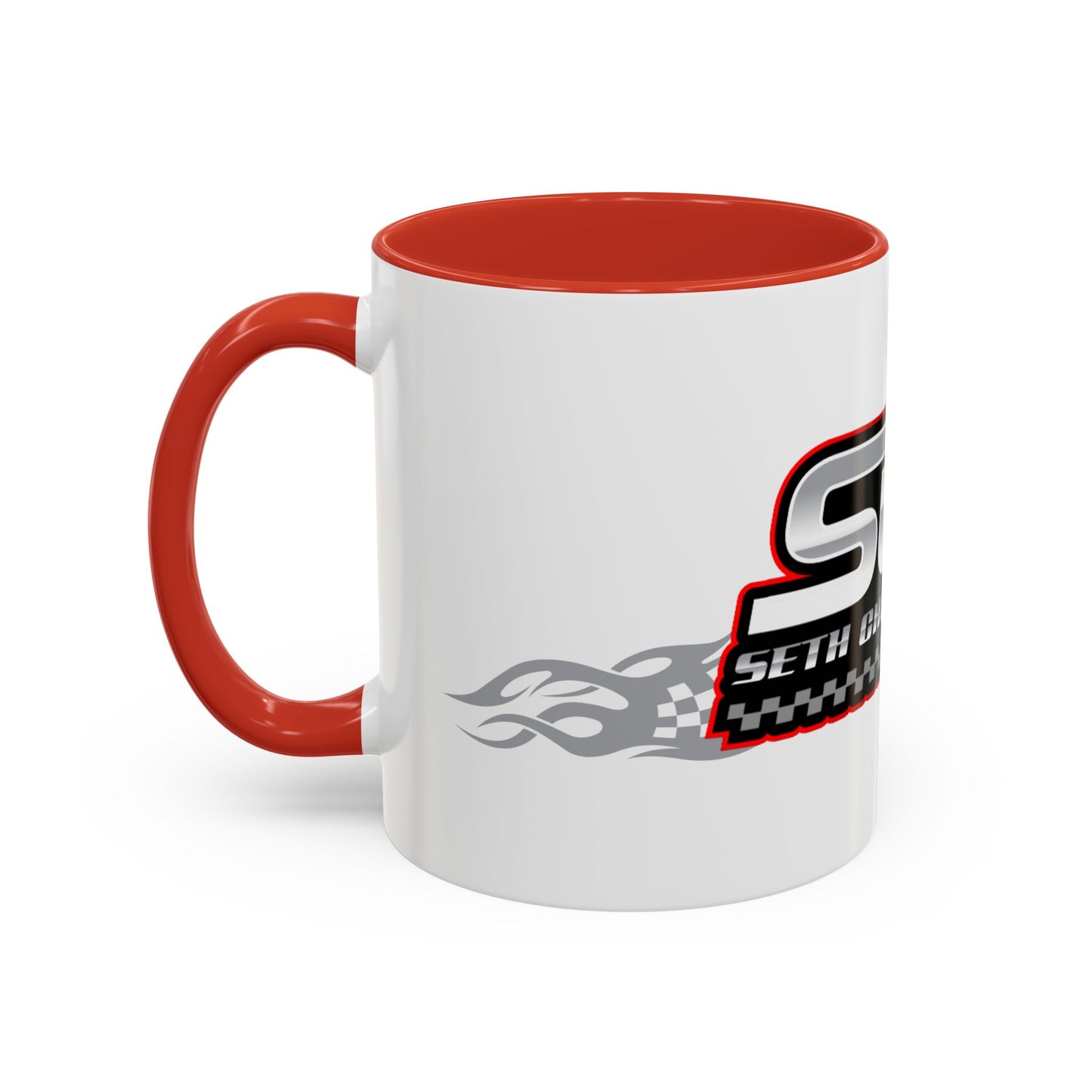 SCR RedLogo Racing Enthusiast Coffee Mug - Perfect Gift for Drivers & Fans, 11oz, Customizable Mug for Race Lovers, Color Handle Accent