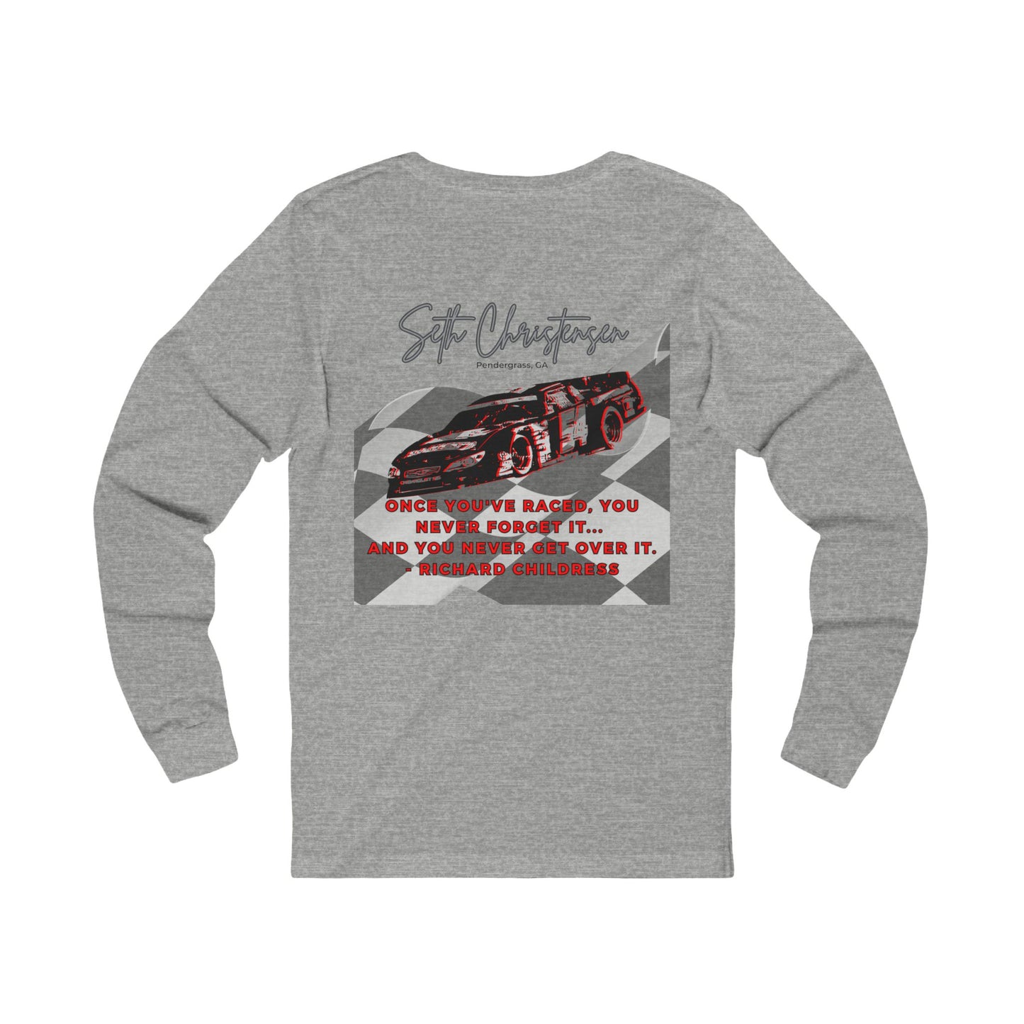 #RedLogo (Left) Motorsport Long Sleeve Tee - Racing Quote Shirt | Unisex Jersey Tee