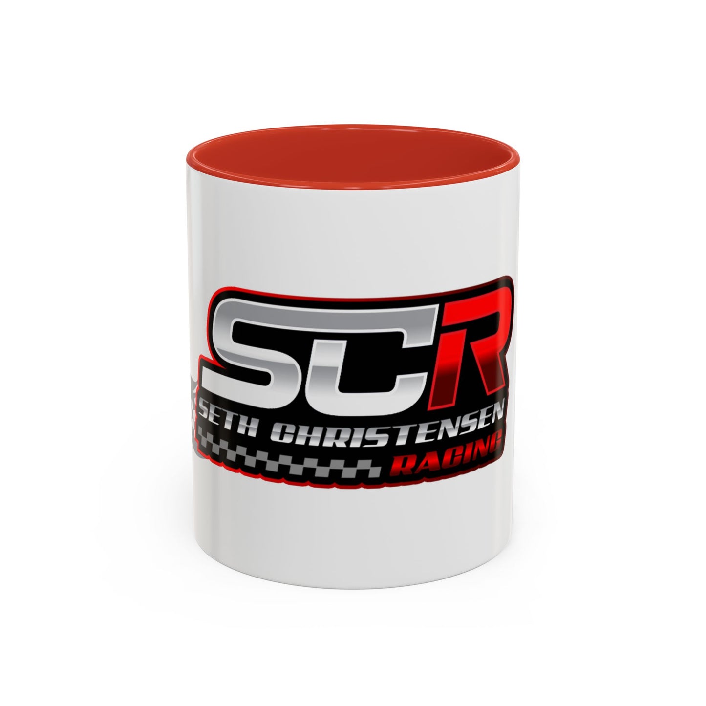SCR RedLogo Racing Enthusiast Coffee Mug - Perfect Gift for Drivers & Fans, 11oz, Customizable Mug for Race Lovers, Color Handle Accent