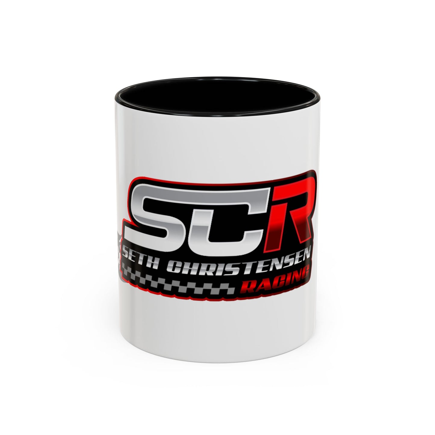 SCR RedLogo Racing Enthusiast Coffee Mug - Perfect Gift for Drivers & Fans, 11oz, Customizable Mug for Race Lovers, Color Handle Accent